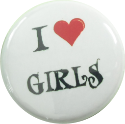 I love Girls Button weiss